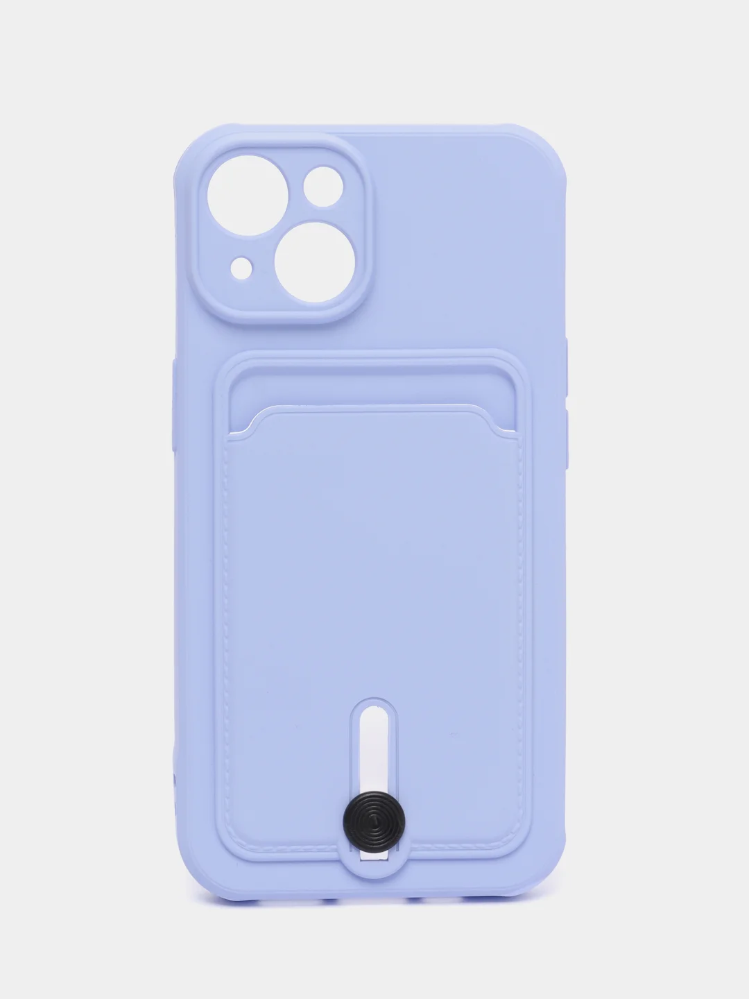Лавандовый чехол с карманом для iPhone, защитой камеры, однотонный, силиконовый