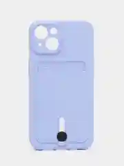 Лавандовый чехол с карманом для iPhone, защитой камеры, однотонный, силиконовый