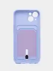 Лавандовый чехол с карманом для iPhone, защитой камеры, однотонный, силиконовый