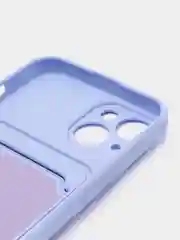 Лавандовый чехол с карманом для iPhone, защитой камеры, однотонный, силиконовый