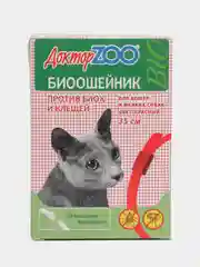 Красный ошейник Доктор ZOO для кошек и мелких собак против блох и клещей, 35 см