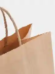 Крафт-пакет с кручеными ручками, бумажный, упаковочный