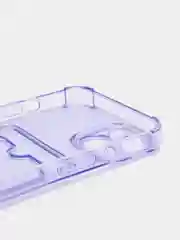 Лавандовый чехол iPhone 15/14/13/12/11/Pro/Max/Plus/Mini/XR/Xs/6/8/7SE с карманом для карт прозрачный