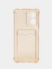 Карамельный чехол для Realme C33 (Реалми С33), с карманом для карт, прозрачный