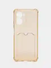 Карамельный чехол для Realme C33 (Реалми С33), с карманом для карт, прозрачный
