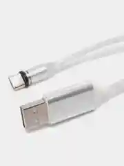 Красный кабель магнитный светящийся micro-USB, Lightning, Type-C, 2.1А, Android, iPhone