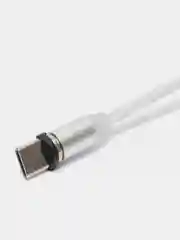Красный кабель магнитный светящийся micro-USB, Lightning, Type-C, 2.1А, Android, iPhone