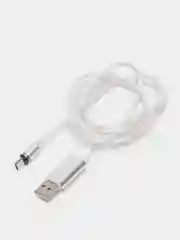 Красный кабель магнитный светящийся micro-USB, Lightning, Type-C, 2.1А, Android, iPhone