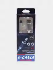 Красный кабель магнитный светящийся micro-USB, Lightning, Type-C, 2.1А, Android, iPhone