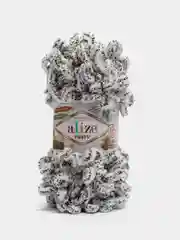 Серебряный пряжа Alize Puffy, 5 штук, петельки большие