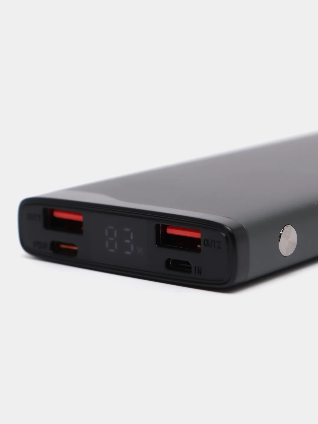 Серый внешний аккумулятор Olmio QL-10, 10000 mAh, 22.5 W, QuickCharge 3.0