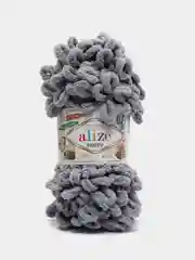 Серый пряжа Alize Puffy, 5 штук, петельки большие