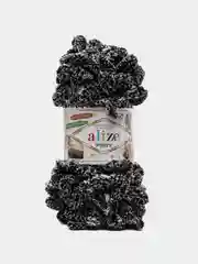 Серый пряжа Alize Puffy, 5 штук, петельки большие