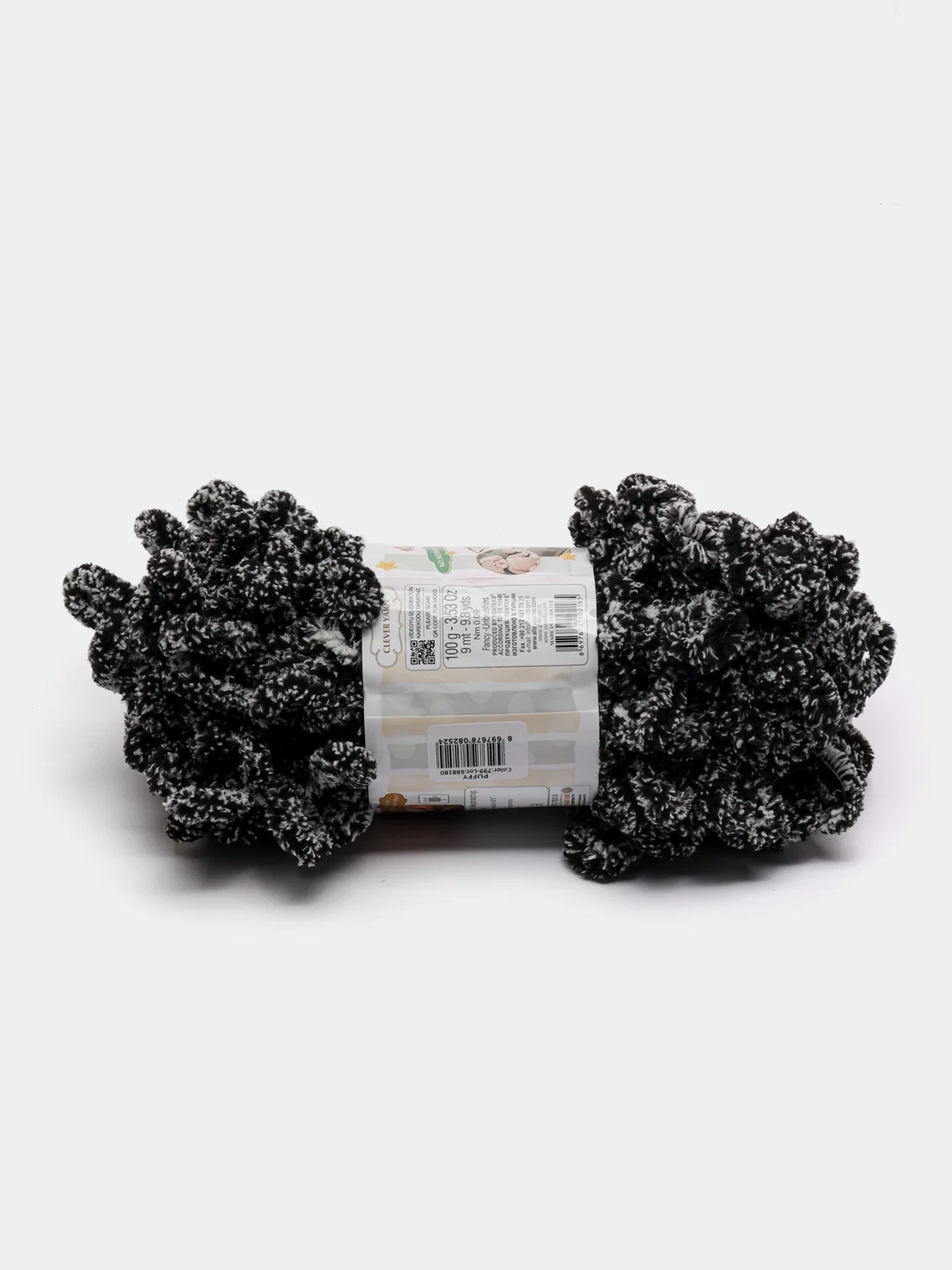 Серый пряжа Alize Puffy, 5 штук, петельки большие