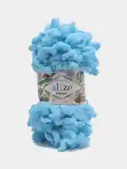 Небесно-голубой пряжа Alize Puffy, 5 штук, петельки большие