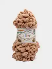 Светло-бежевый пряжа Alize Puffy, 5 штук, петельки большие