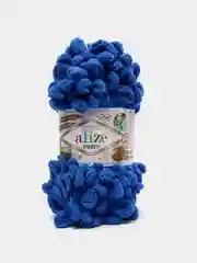 Синий пряжа Alize Puffy, 5 штук, петельки большие