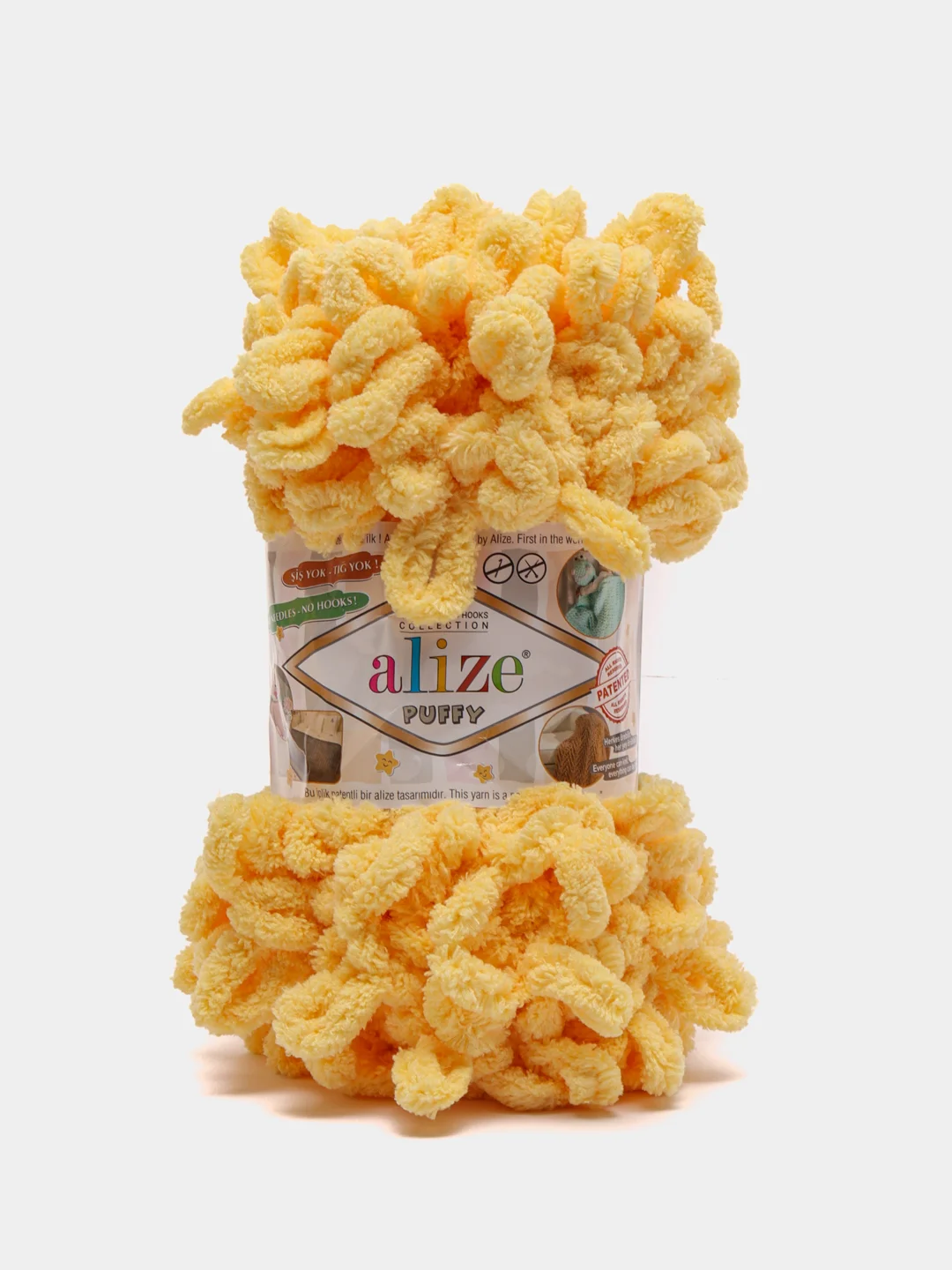 Светло-оранжевый пряжа Alize Puffy, 5 штук, петельки большие