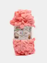 Пастельно-коралловый пряжа Alize Puffy, 5 штук, петельки большие