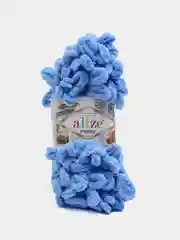 Голубой пряжа Alize Puffy, 5 штук, петельки большие