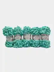 Бирюзовый пряжа Alize Puffy, 5 штук, петельки большие