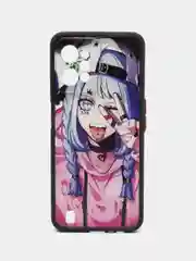 Сиреневый чехол с рисунком на Realme C31 (Реалми С31)