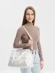 Белый сумка через плечо, женская, стёганая