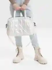 Белый сумка через плечо, женская, стёганая