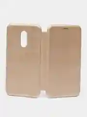 Золотой чехол-книжка на Xiaomi Redmi 5 Plus / Redmi 5+ (Сяоми Редми 5 плюс)