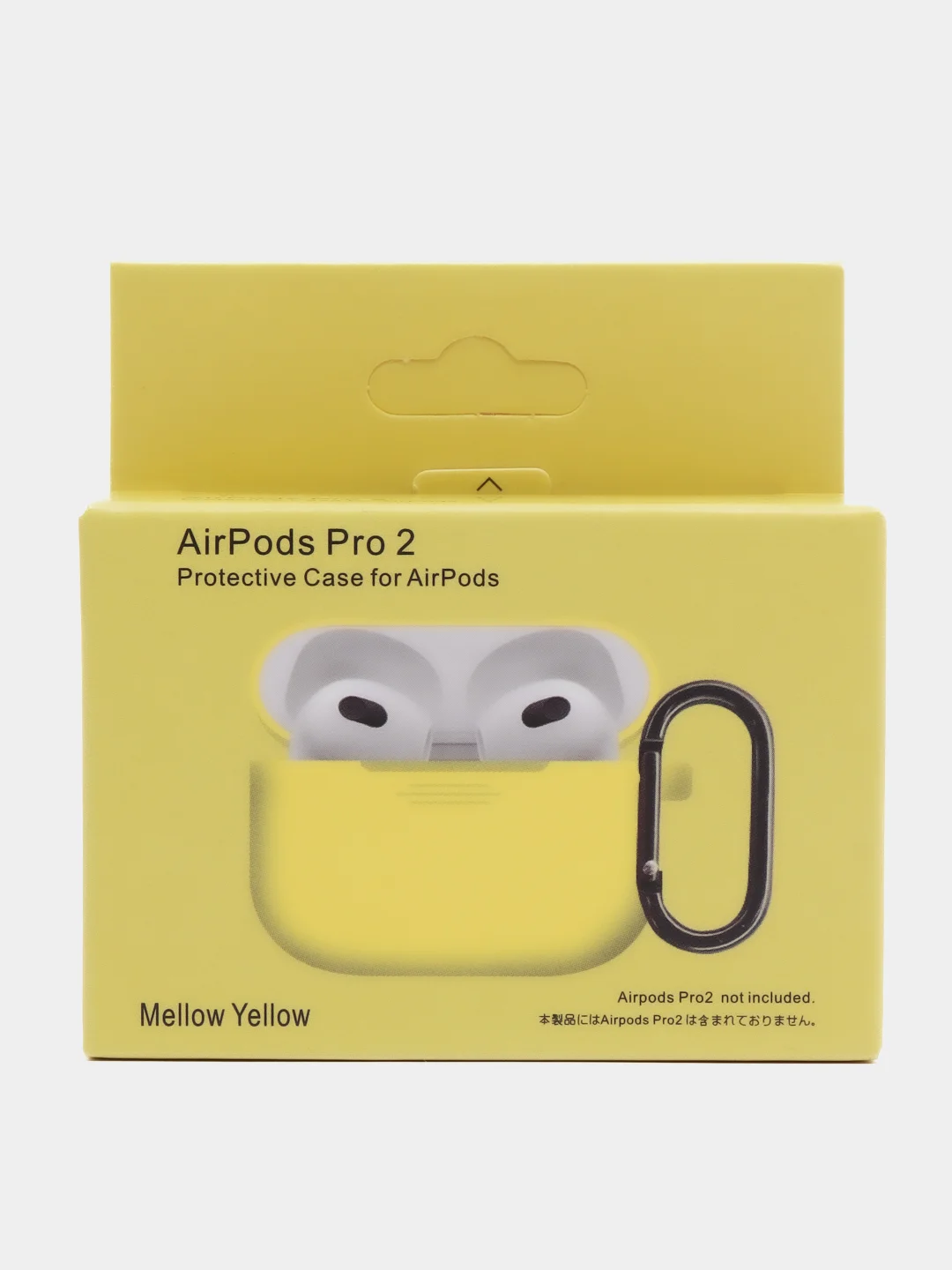 Желтый чехол для наушников AirPods Pro 2, силиконовый, с карабином