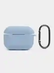 Небесно-голубой чехол для наушников AirPods Pro 2, силиконовый, с карабином