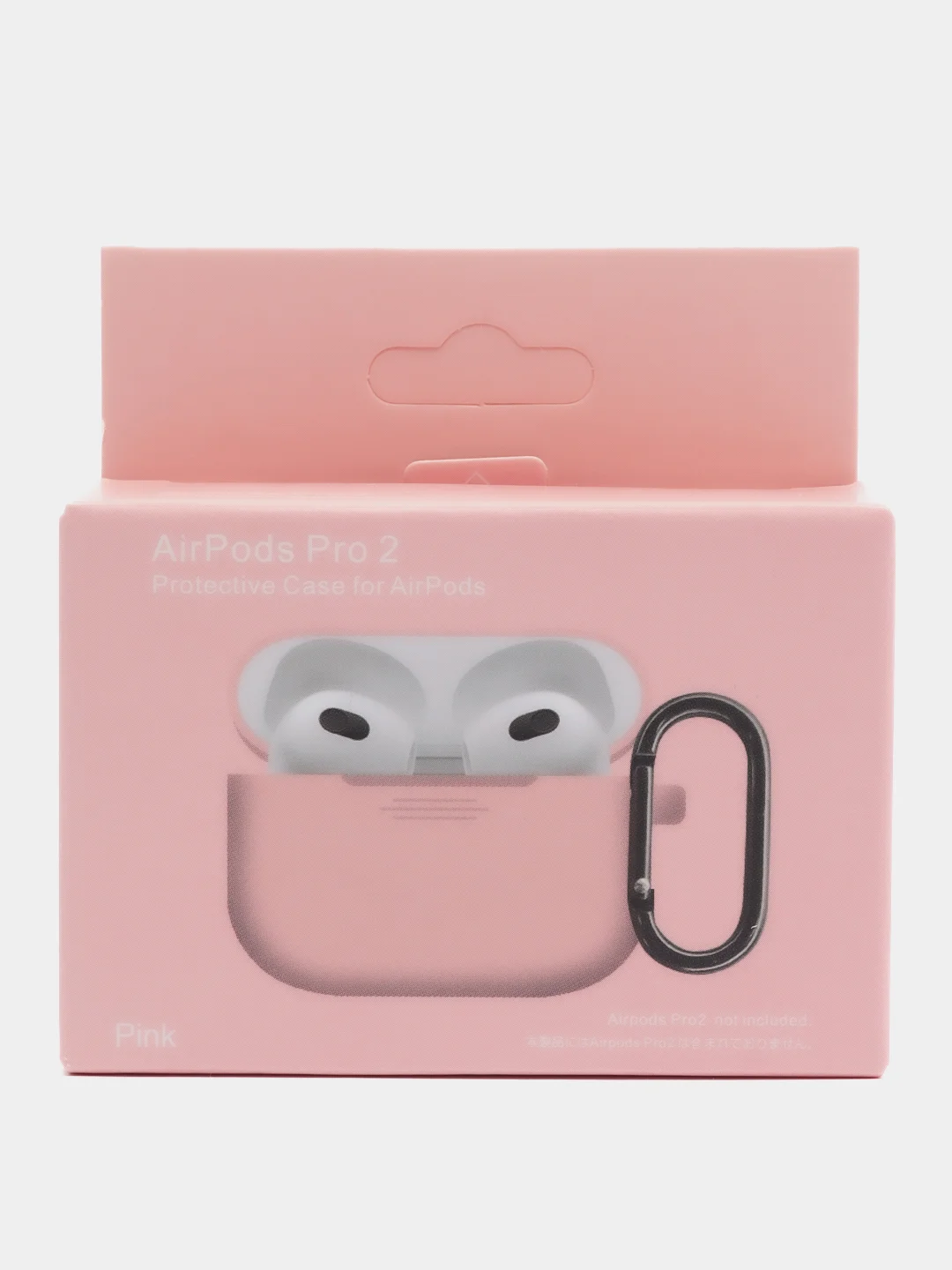 Розовый чехол для наушников AirPods Pro 2, силиконовый, с карабином