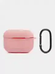 Розовый чехол для наушников AirPods Pro 2, силиконовый, с карабином