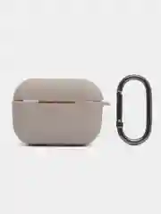 Светло-бежевый чехол для наушников AirPods Pro 2, силиконовый, с карабином