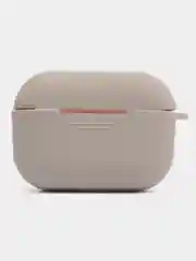 Светло-бежевый чехол для наушников AirPods Pro 2, силиконовый, с карабином