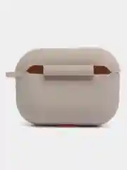 Светло-бежевый чехол для наушников AirPods Pro 2, силиконовый, с карабином