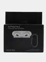 Угольный чехол для наушников AirPods Pro 2, силиконовый, с карабином