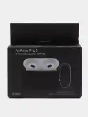 Угольный чехол для наушников AirPods Pro 2, силиконовый, с карабином