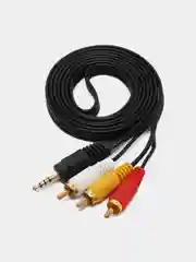 Черный кабель соединительный Exployd 3 RCA - AUX 1.5m EX-K-1404, кабель-тюльпан, переходник