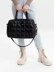 Черный сумка через плечо, женская, стёганая