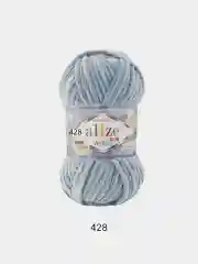 Серый металлик пряжа плюшевая Alize Velluto, 100% микрополиэстер, 100 г, 68 м