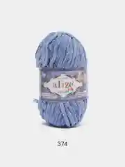 Синий меланж пряжа плюшевая Alize Velluto, 100% микрополиэстер, 100 г, 68 м