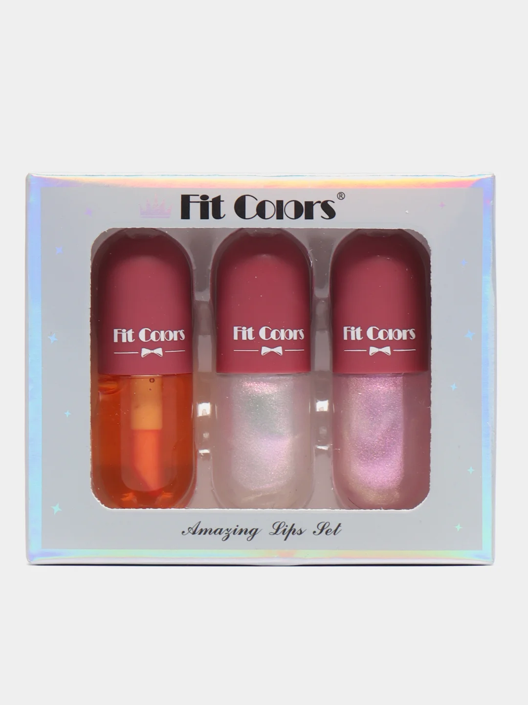 Блеск-плампер для губ Fit Colors, эффект увеличения объема, 3 штуки