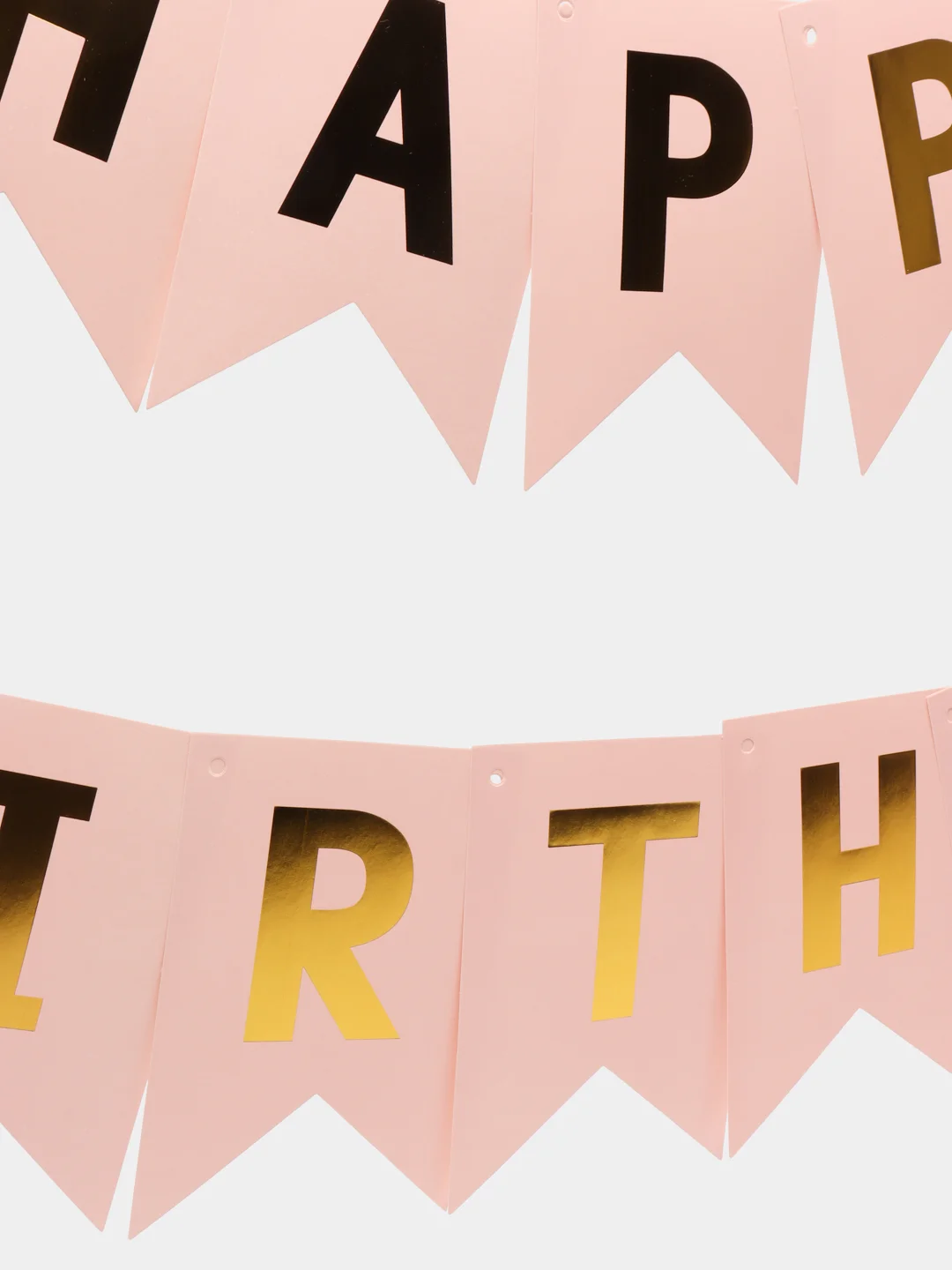 Розовый гирлянда растяжка Happy Birthday / С днём рождения, бумажное украшение для праздника