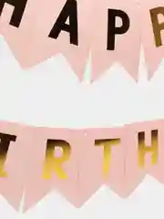 Розовый гирлянда растяжка Happy Birthday / С днём рождения, бумажное украшение для праздника