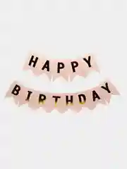 Розовый гирлянда растяжка Happy Birthday / С днём рождения, бумажное украшение для праздника