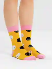 Горчичный носки женские, с фруктами, 35-40 размер