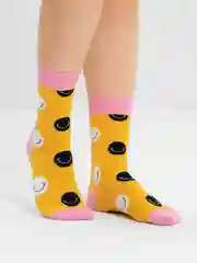 Горчичный носки женские, с фруктами, 35-40 размер
