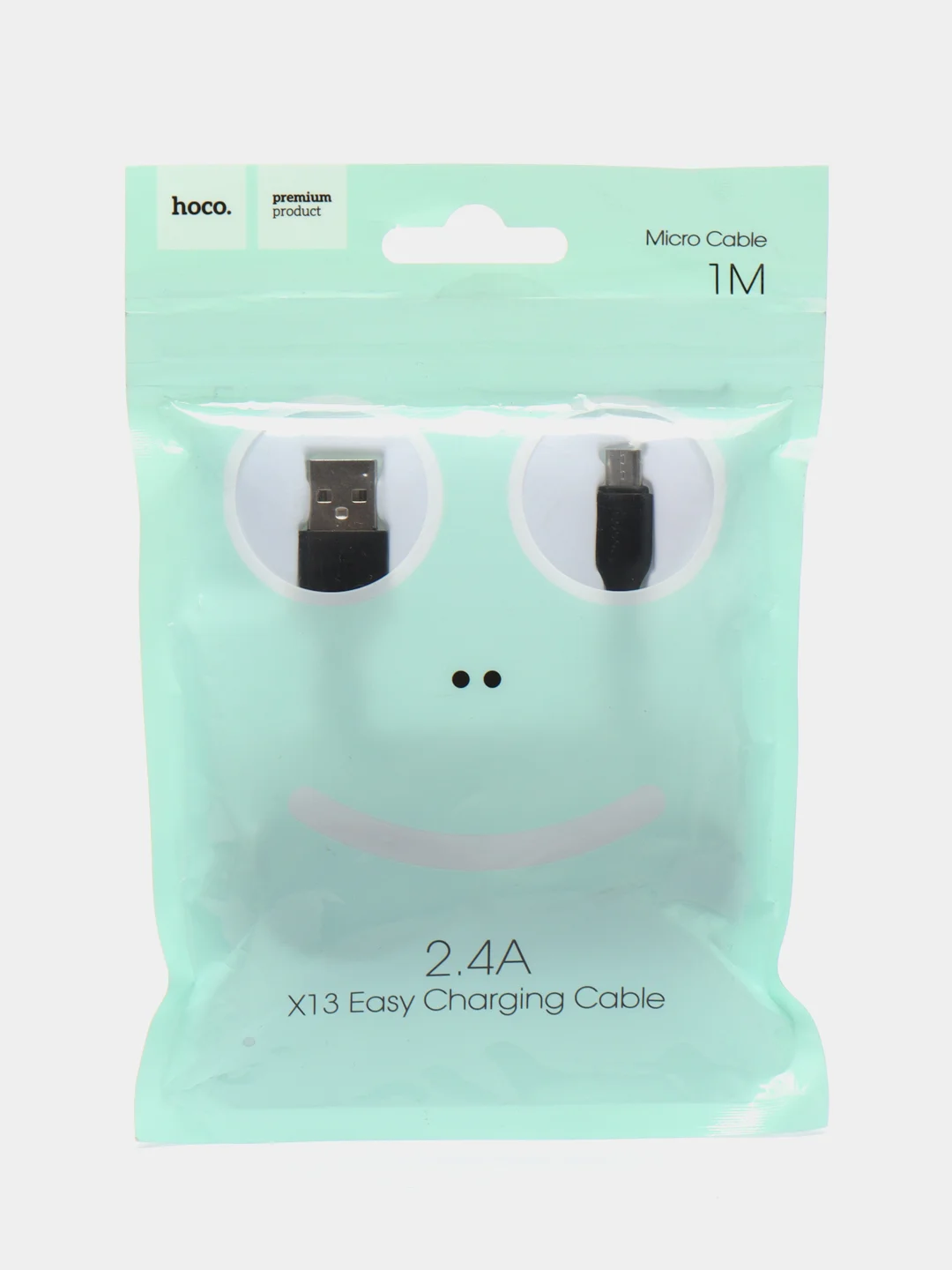 Кабель USB - microUSB 1 метр 2.4А HOCO X13 пр/способность 2.4А