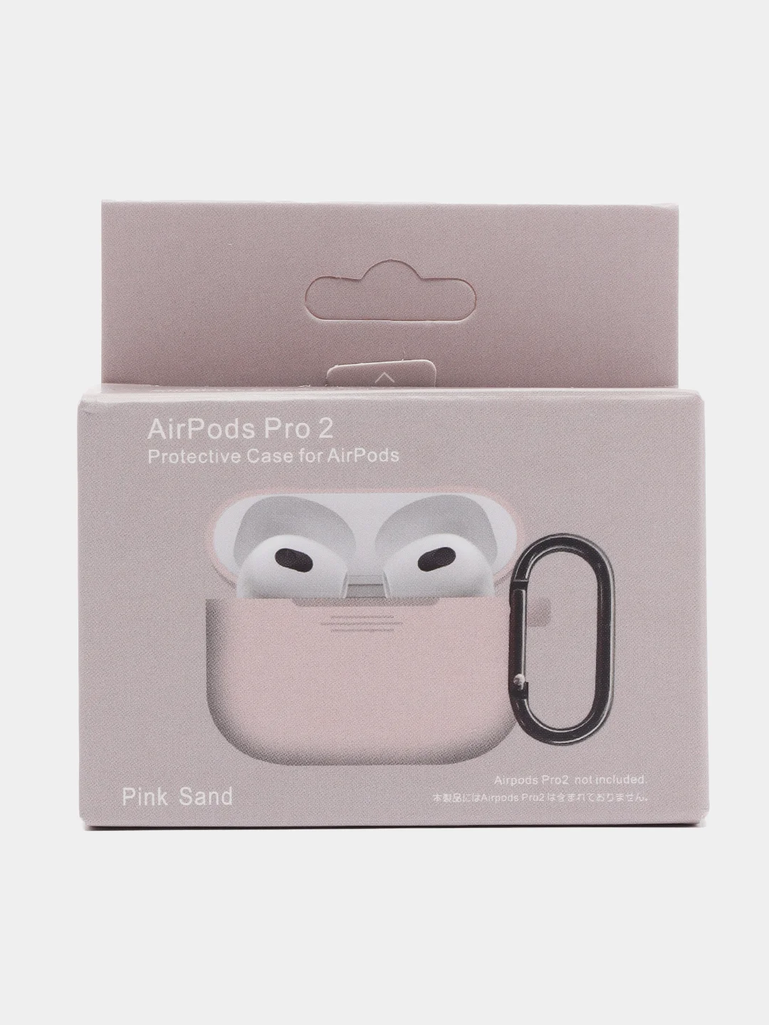 Бежевый чехол для наушников AirPods Pro 2, силиконовый, с карабином